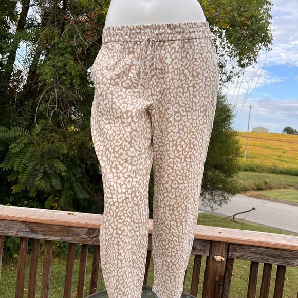 J. Crew Factory Leopard Print Drawstring Elastic Waist Crop Pants New Size 12 - Picture 8 of 8